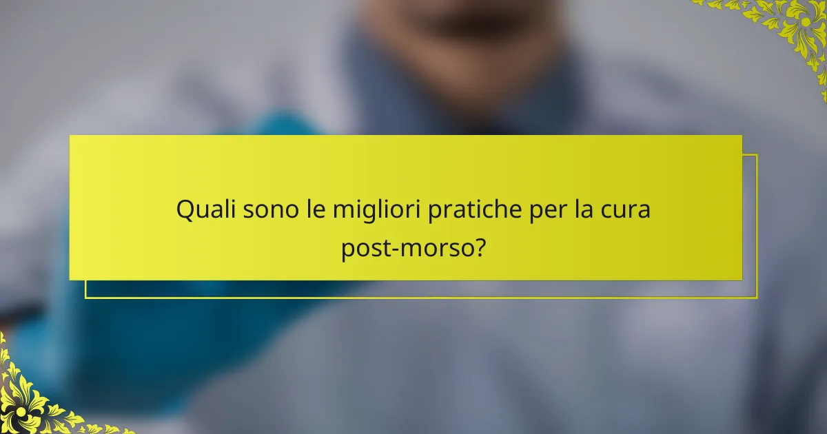 Quali sono le migliori pratiche per la cura post-morso?